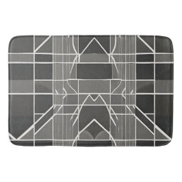 Modernes, stilvolles, grau geometrisches Muster Badematte