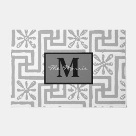 Modernes, stilvolles, griechisches Monogramm-Schlü Fußmatte