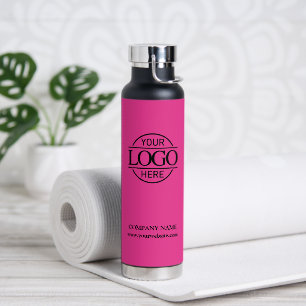 Modernes stilvolles hellrosa Firmenlogo Trinkflasche