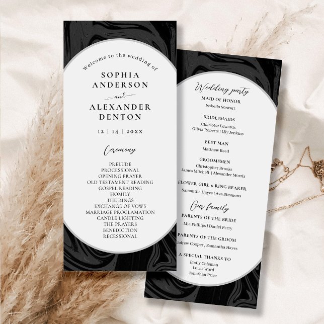 Modernes, stilvolles Hochzeitsprogramm aus schwarz (Von Creator hochgeladen)