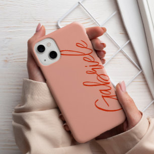 Modernes, stilvolles Lachsschrift Monogram Case-Mate iPhone Hülle