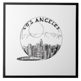 Modernes, stilvolles Los Angeles Sity Schwarz-weiß Fliese