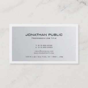 Modernes, stilvolles Minimal Design Trendy Silver  Visitenkarte