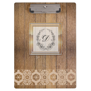 Modernes, stilvolles Monogramm Muster Vintages Hol Klemmbrett
