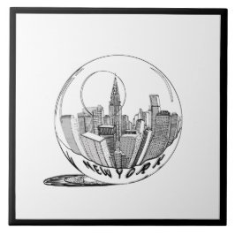 Modernes stilvolles New York Sity in Ball Schwarz- Fliese