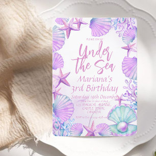 Modernes, stilvolles Ocean 3. Geburtstags-Girl-Par Einladung