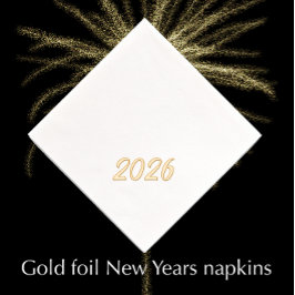Modernes, stilvolles Party nach Maß 2026 New Years Servietten Mit Folie