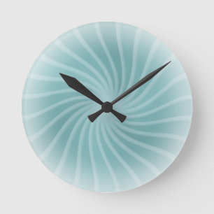 Modernes, stilvolles Pastel Aquamarin Green Runde Wanduhr