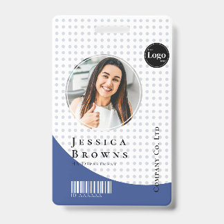 Modernes, stilvolles Personal Foto Barcode Deep Bl Ausweis