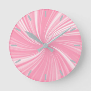 Modernes, stilvolles rosa Muster Runde Wanduhr