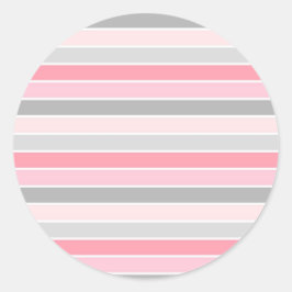 Modernes, stilvolles rosa Streifenmuster Runder Aufkleber