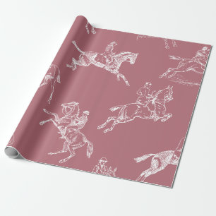 Modernes, stilvolles Rose Gold Horseback Reitstall Geschenkpapier
