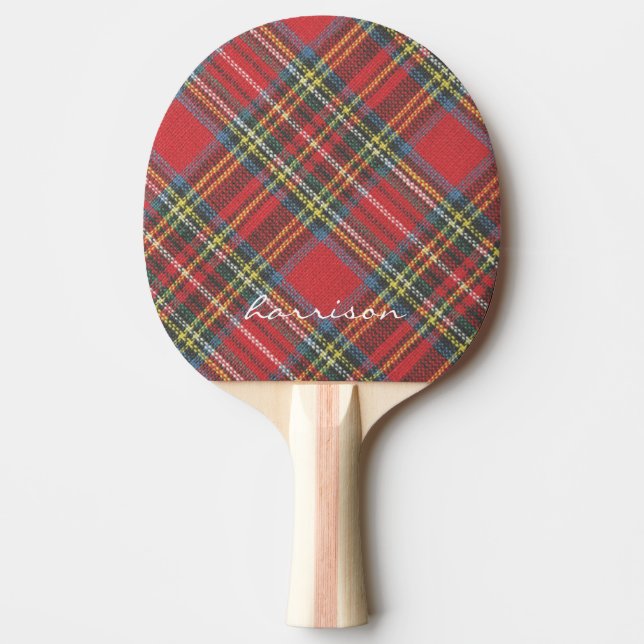Modernes stilvolles Royal Stewart Tartan Pattern Tischtennis Schläger (Vorderseite)
