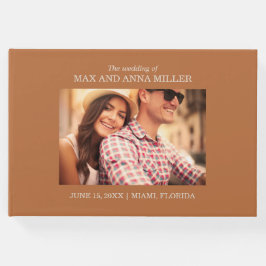 Modernes, stilvolles Rust Burnt Orange Wedding Fot Gästebuch