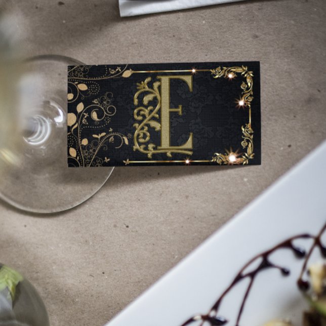 Modernes, stilvolles Schwarz | Gold Beruflich Visitenkarte (Von Creator hochgeladen)