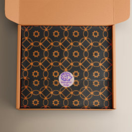 Modernes, stilvolles Schwarz-Orange Geometrisches  Seidenpapier