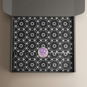 Modernes, stilvolles Schwarz-Weiß-Muster Seidenpapier