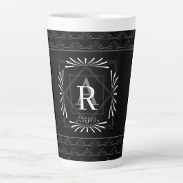 Modernes, stilvolles Schwarzes Monogramm Milchtasse