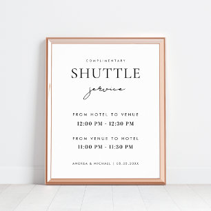 Modernes, stilvolles Script Shuttle Service Weddin Poster