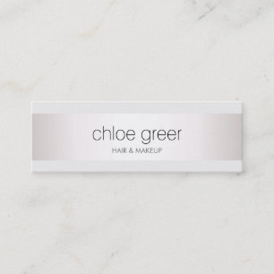 Modernes, stilvolles Silver Stripe Makeup und Hair Mini Visitenkarte