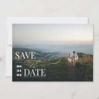 Modernes, stilvolles Typografie-Save the Date Foto