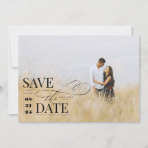 Modernes, stilvolles Typografie-Save the Date Foto