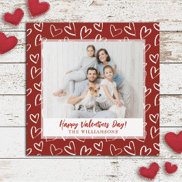 Modernes stilvolles Valentinstag Family Foto Feiertagskarte