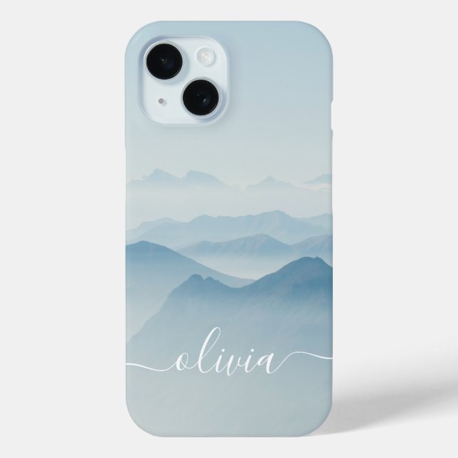 Modernes, stilvolles Watercolor Monogram Case-Mate iPhone Hülle (Rückseite)