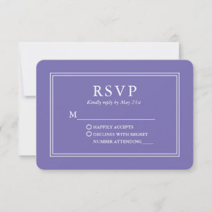 Modernes, stilvolles Wedding Periwinkle RSVP Karte