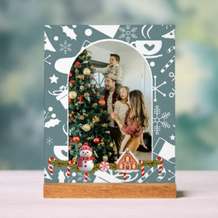 Modernes, stilvolles Weihnachtsskript-Foto Acrylschild