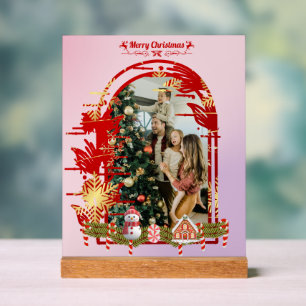Modernes, stilvolles Weihnachtsskript-Foto Acrylschild