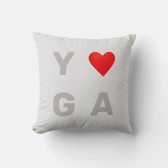 Modernes, stilvolles Yoga Herz Kissen (Vorderseite)