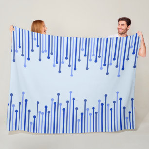Modernes Streifenmuster auf hellblau Fleecedecke
