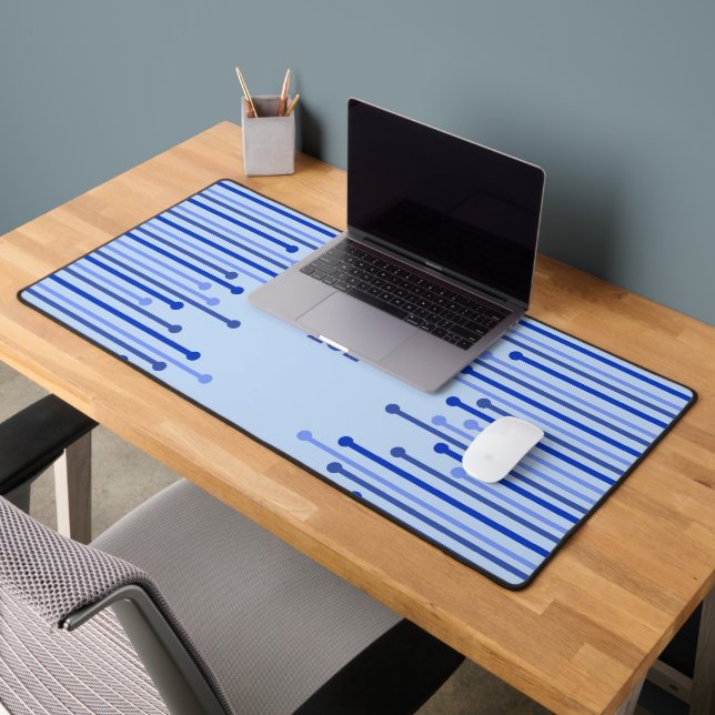 Modernes Streifenmuster auf hellblau Schreibtischunterlage (Büro 2)