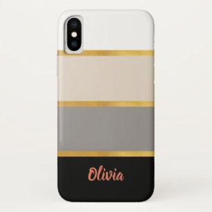 Modernes Streifenmuster mit Name Case-Mate iPhone Hülle