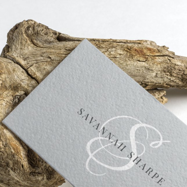 Modernes, stylisches Monogram Script Blush Berufli Visitenkarte (Von Creator hochgeladen)