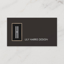 Modernes, stylisches Monogramm, Beruflich Schwarz Visitenkarte