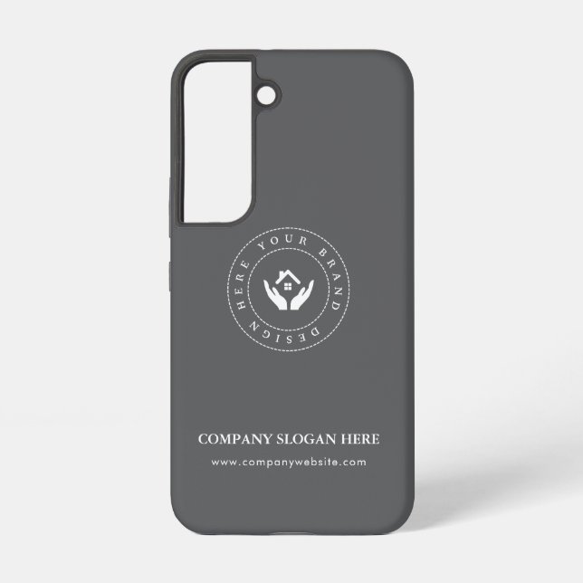 Modernes Stylist mit bearbeitbarem Logo und Text Samsung Galaxy Hülle (Rückseite)
