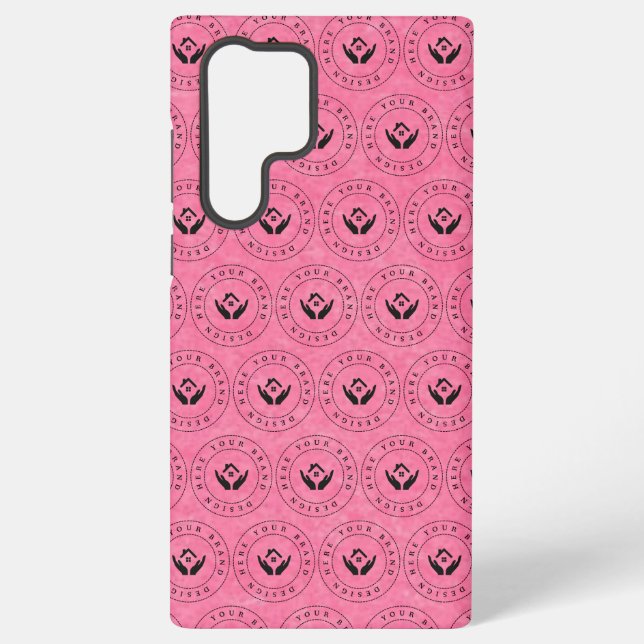 Modernes Stylist mit bearbeitbarem Logo und Text Samsung Galaxy Hülle (Rückseite)