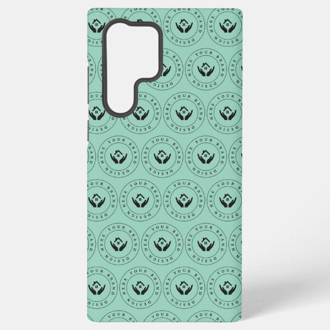 Modernes Stylist mit bearbeitbarem Logo und Text Samsung Galaxy Hülle (Rückseite)