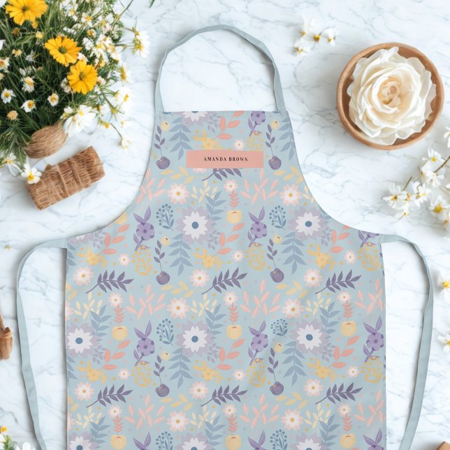 Modernes Summer Blue Stilvolle Chic Trendy Schürze (Von Creator hochgeladen)