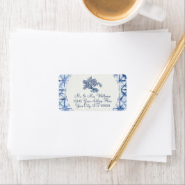 Modernes Summer Dusty Blue und White Bridal UAWG Adressaufkleber