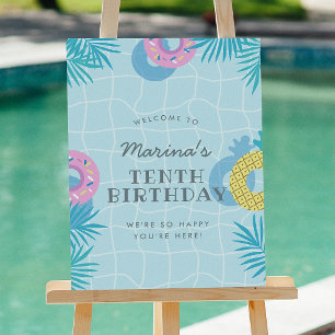 Modernes Summer Pool Party Geburtstag Poster
