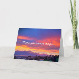 Modernes Sunset-Foto macht Ihre eigene Zauberschri Karte