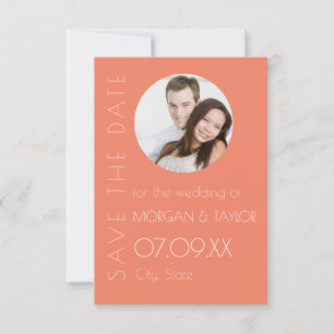 Modernes Sunset Orange Tonal Foto Save the Date Einladung
