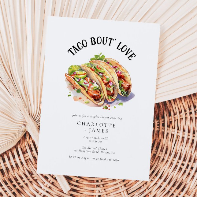 Modernes Taco Bout Liebe Paare Brautparty Einladung (Von Creator hochgeladen)