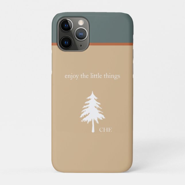 Modernes Tan Green genießt die Kleinen Dinge Monog Case-Mate iPhone Hülle (Rückseite)