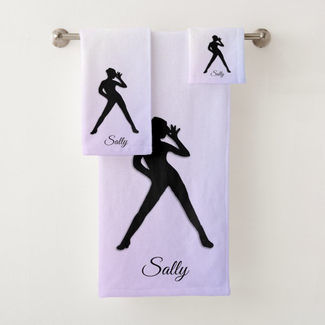 Modernes Tanzpastellel Lila Badhandtuch Set (Insitu)