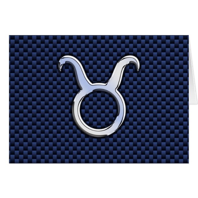 Modernes Taurus Zodiac Sign Blue Carbon Fibre Prin (Vorderseite (Horizontal))