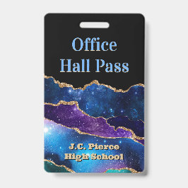 Modernes Teacher School Hall Pass Abzeichen Ausweis